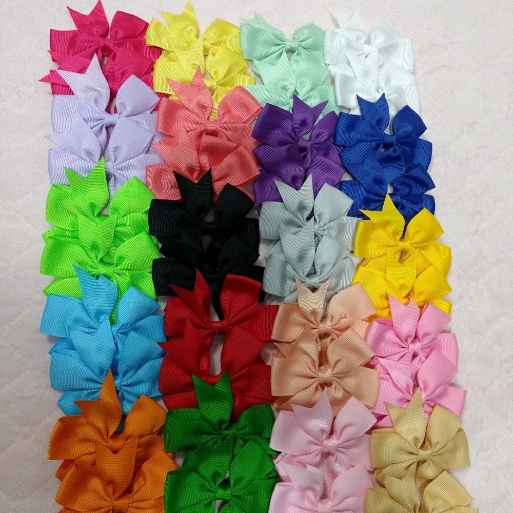 20 pairs ribbon hair bows